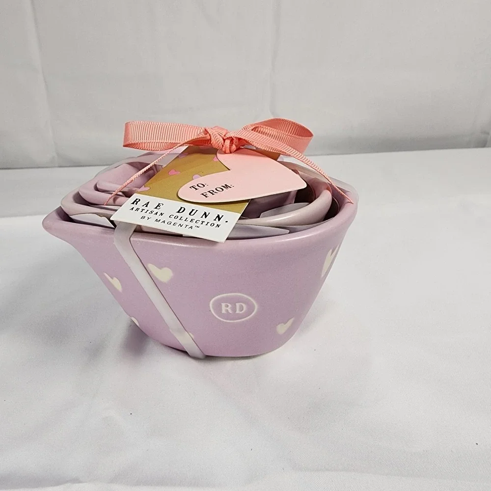 Rae Dunn Lavender Hearts Measuring Cups Set of 4 2024 Artisan By Magenta Coll.